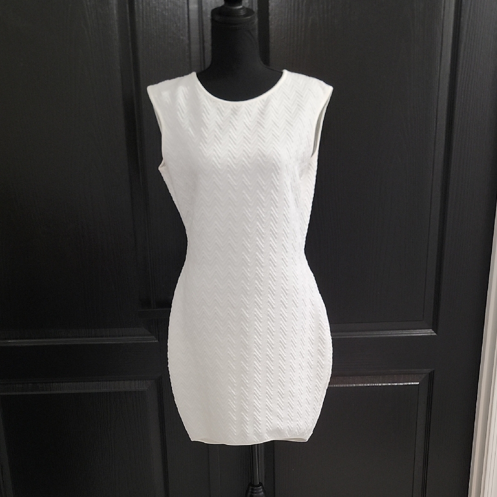 Arden B White Textured Mini Dress